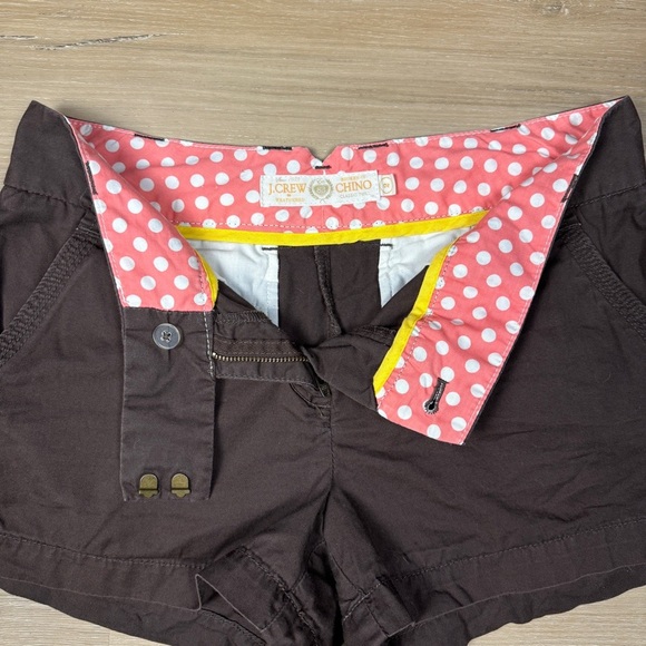 J. Crew Brown Lightweight Chino Shorts, Size 2 - Picture 2 of 5